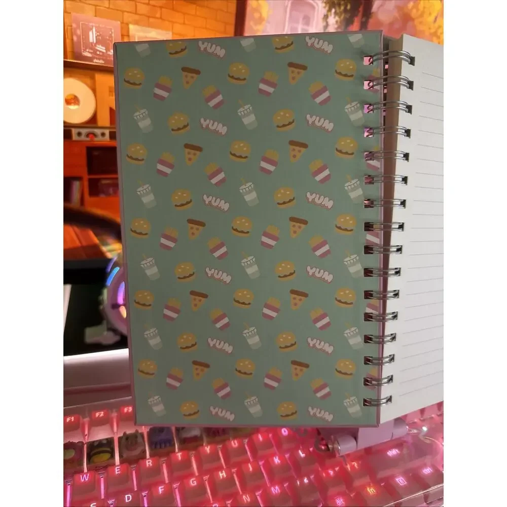 Pusheen Pink Notebook Yum Fries Squishy 3D Cover 160 Lined Pages 2025 Spiral